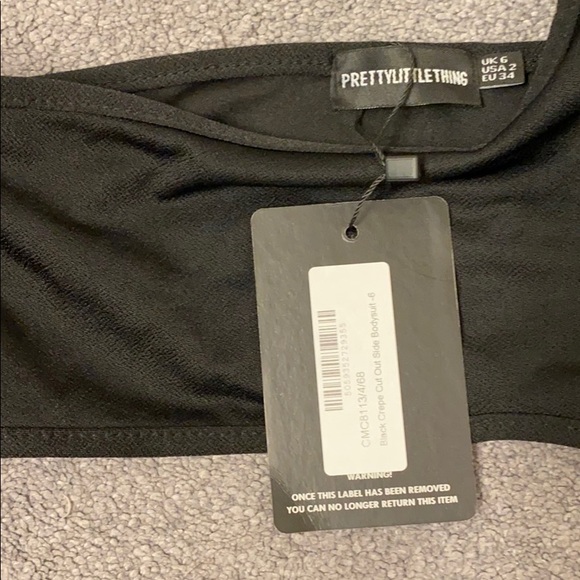 NWT pretty little thing black cut out bodysuit - Picture 2 of 3